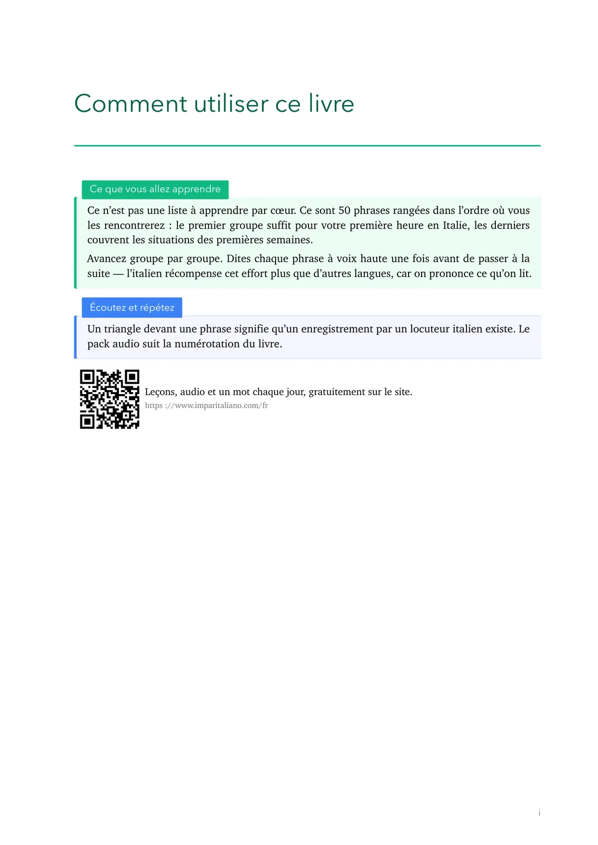 50 phrases essentielles en italien — 1/4